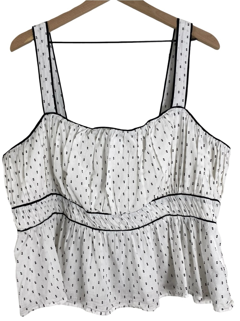 Gap Womens Peplum Babydoll Smocked Tank Top XXL Cottegecore Boho Milkmaid Beach